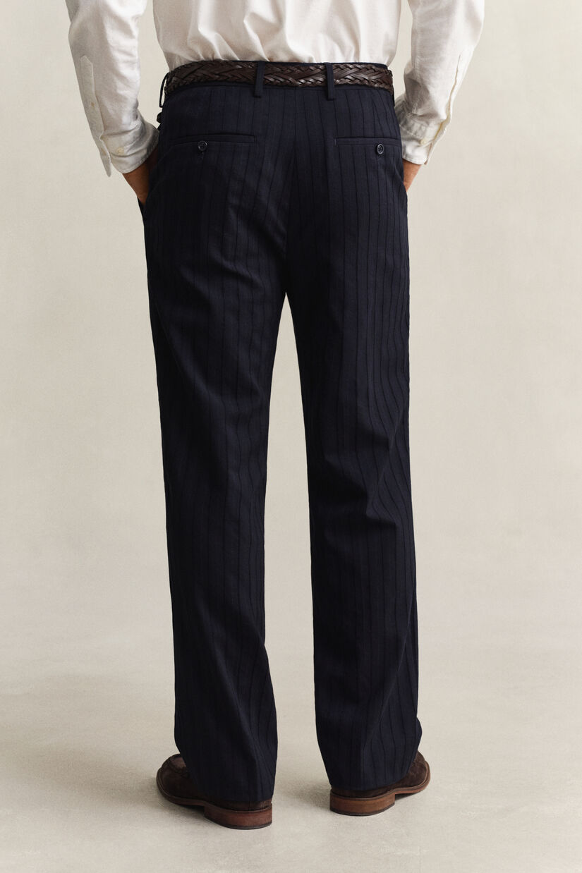 Pantalon de costume &agrave; rayures tennis ton sur ton