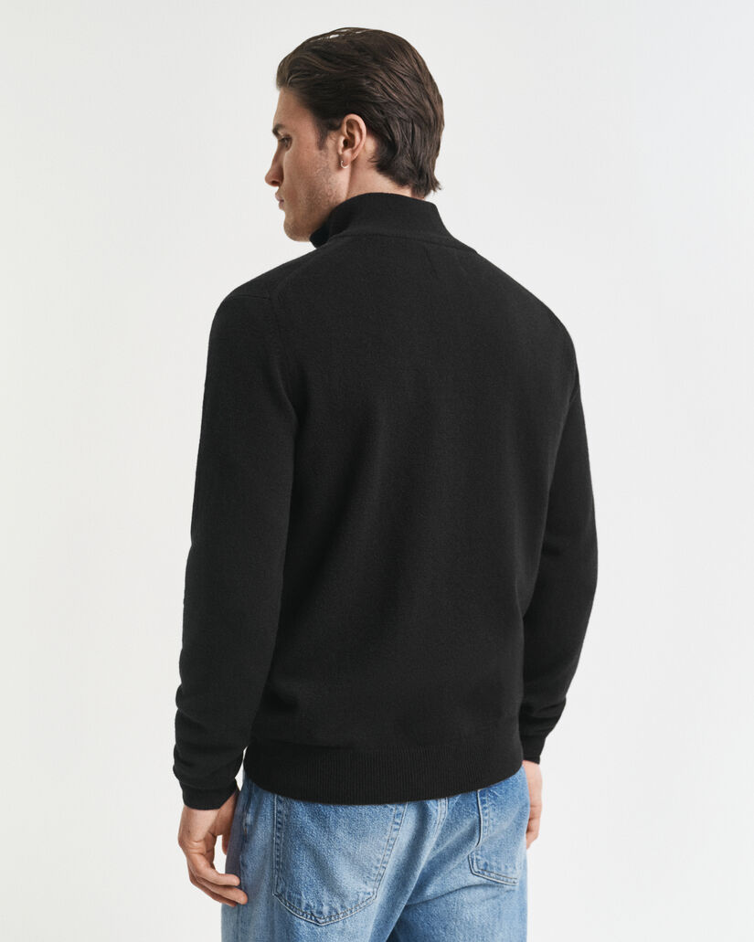 Pull &agrave; demi-zip en laine d'agneau ultra-fine