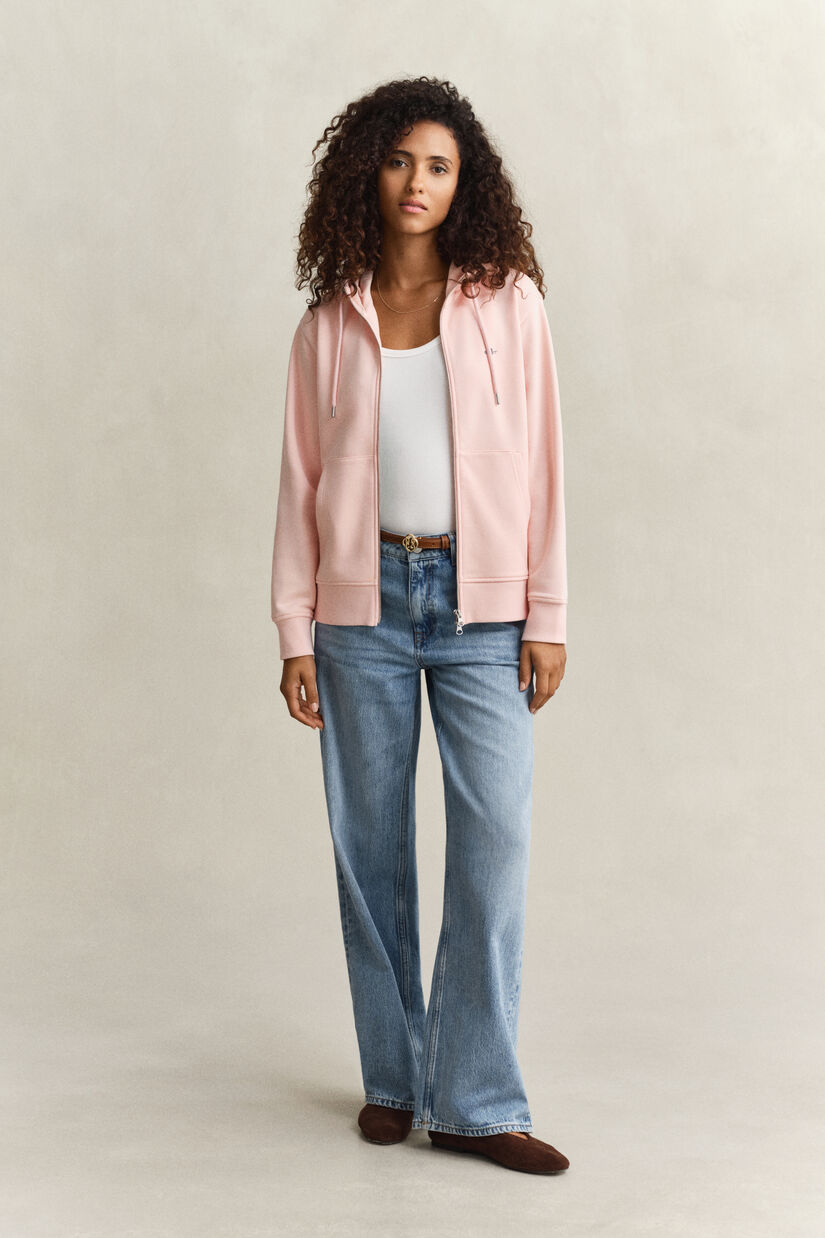 Sweat &agrave; capuche zipp&eacute; avec &eacute;cusson
