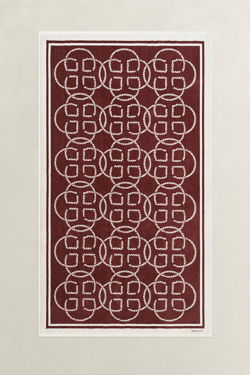 Serviette de plage &agrave; monogrammes imprim&eacute;s