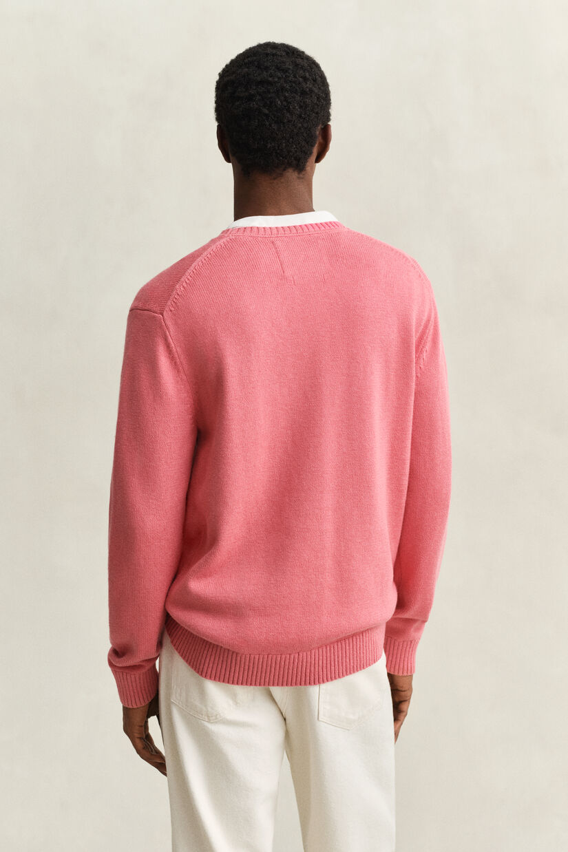 Pull col rond en coton m&eacute;lang&eacute;