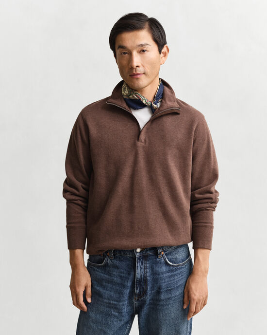 Sweat-shirt &agrave; demi-zip Sacker Rib