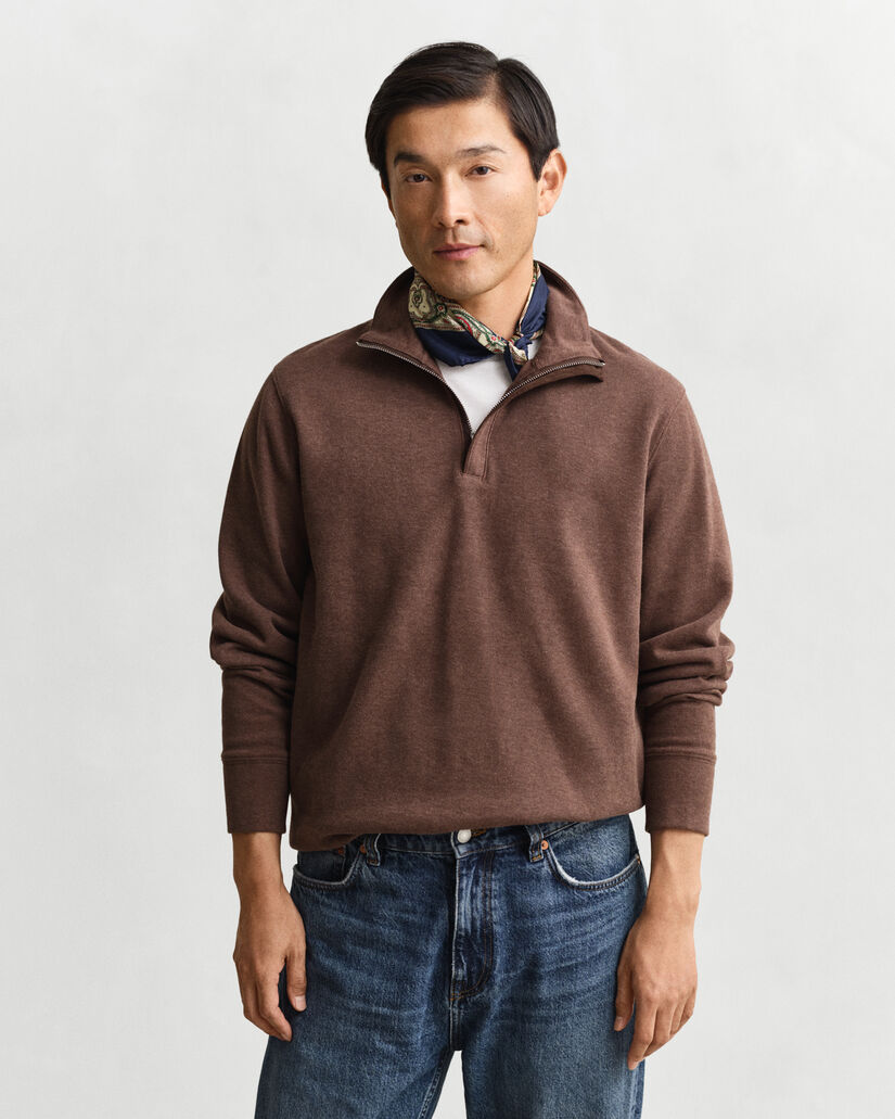 Sweat-shirt &agrave; demi-zip Sacker Rib