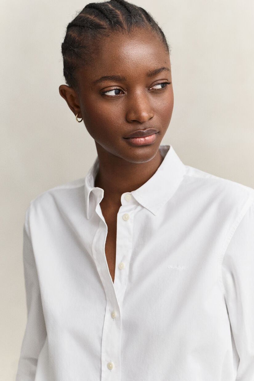 Chemise coupe regular en popeline classique