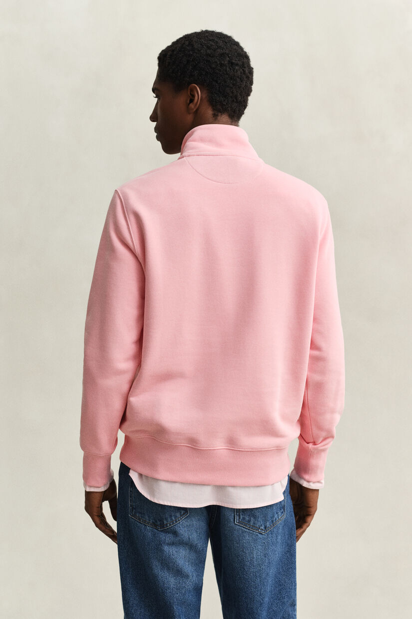 Sweat-shirt &agrave; demi-zip avec &eacute;cusson