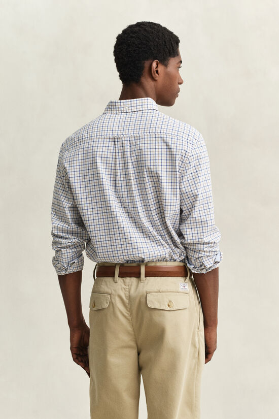 Chemise en popeline &agrave; carreaux classique