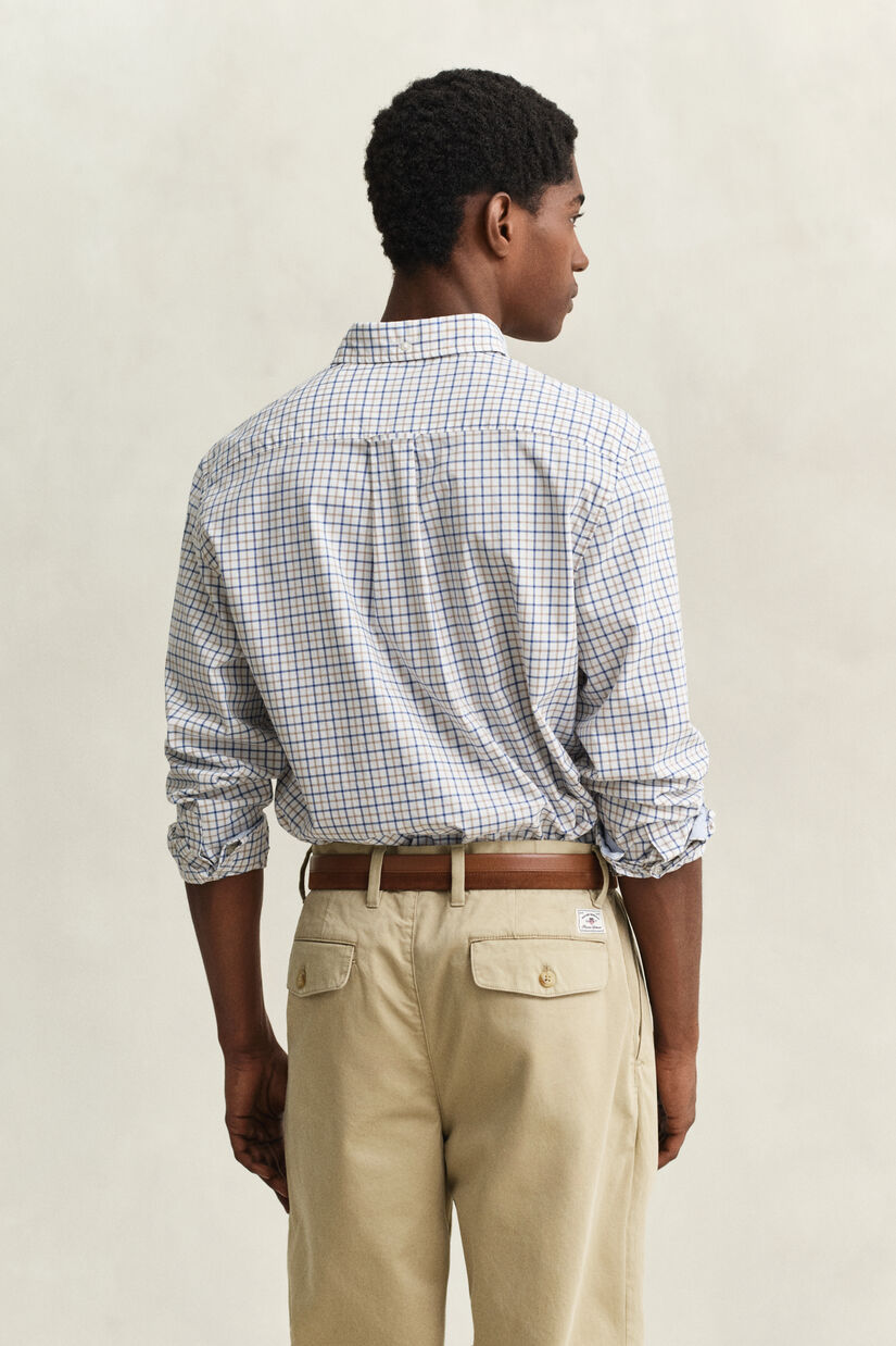 Chemise en popeline &agrave; carreaux classique