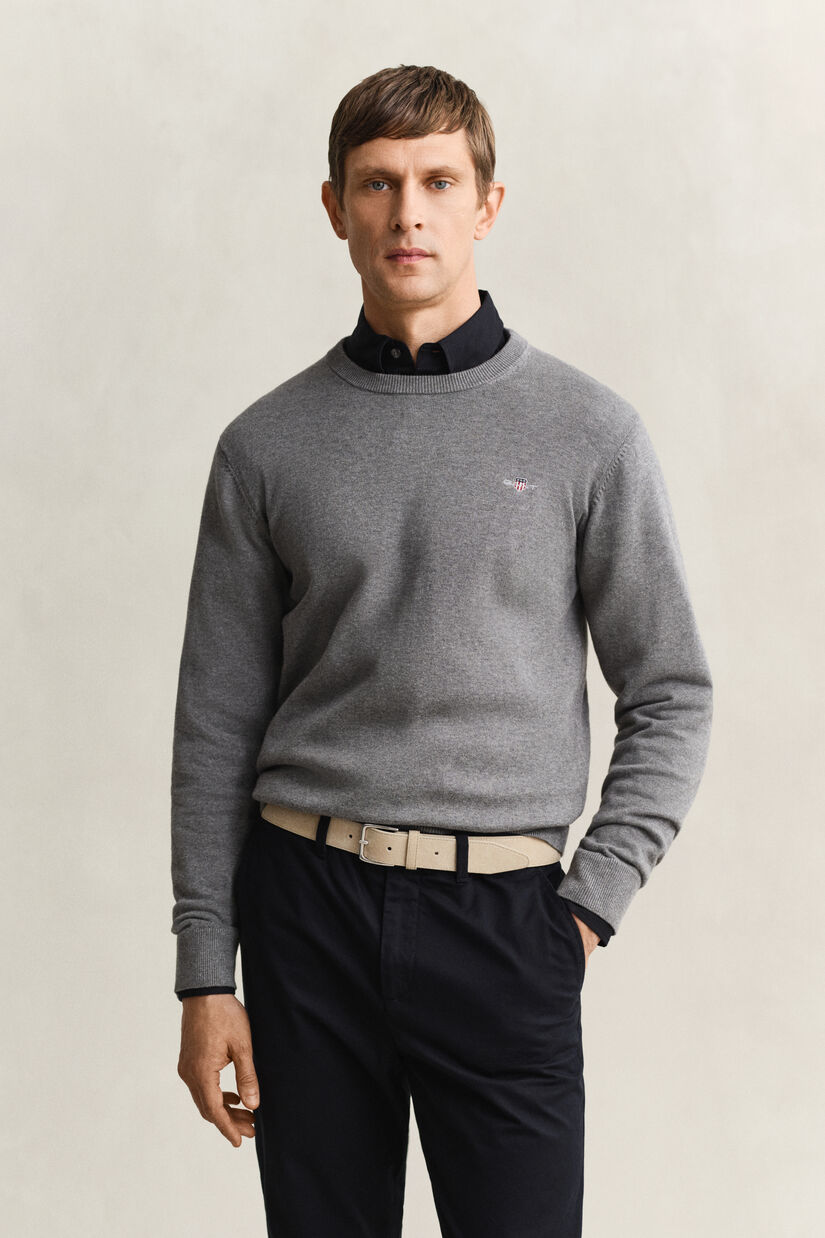 Pull col rond en coton
