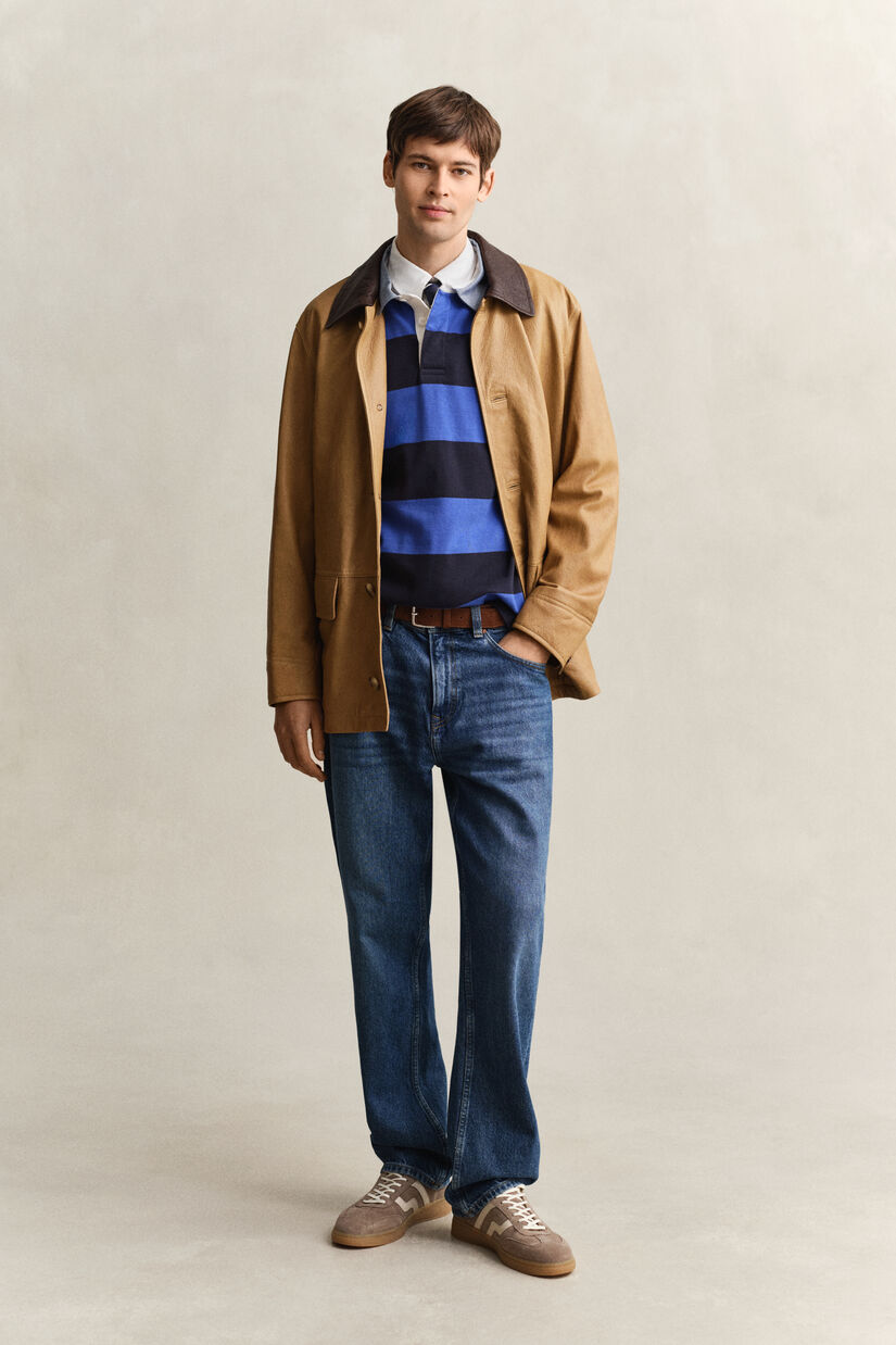 Heavy Rugger &agrave; rayures avec col en chambray