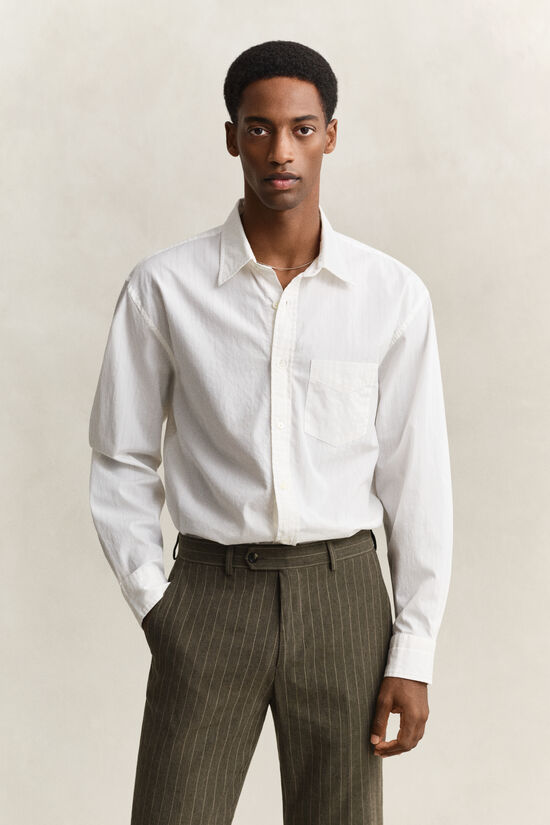 Chemise relaxed fit &agrave; rayures Dobby