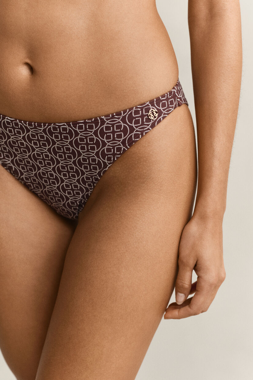 Bas de bikini hipster &agrave; imprim&eacute; monogramme