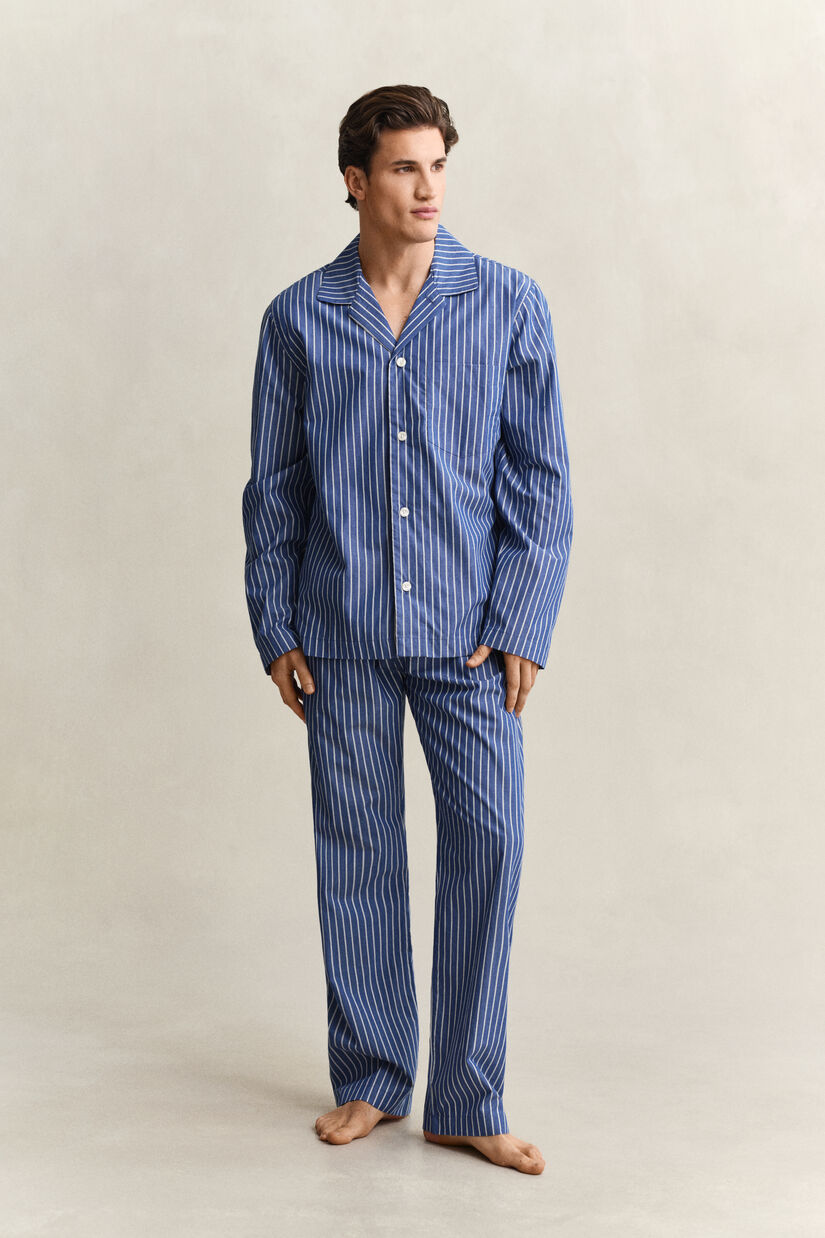 Pyjama en popeline &agrave; rayures