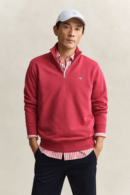 Sweat-shirt &agrave; demi-zip avec &eacute;cusson