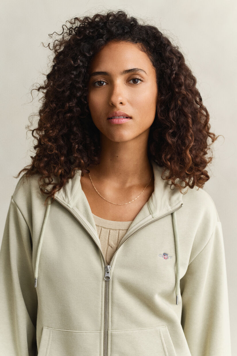 Sweat &agrave; capuche zipp&eacute; avec &eacute;cusson