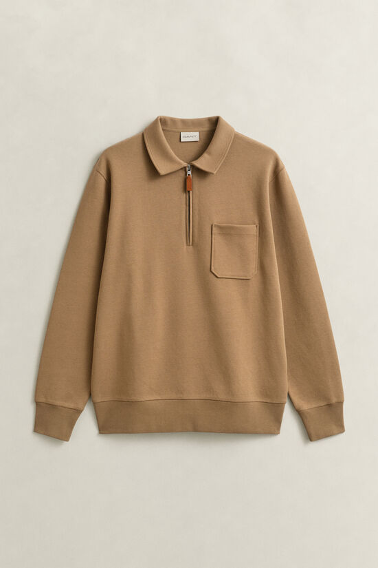 Sweat-shirt &agrave; demi-zip en jersey romanite