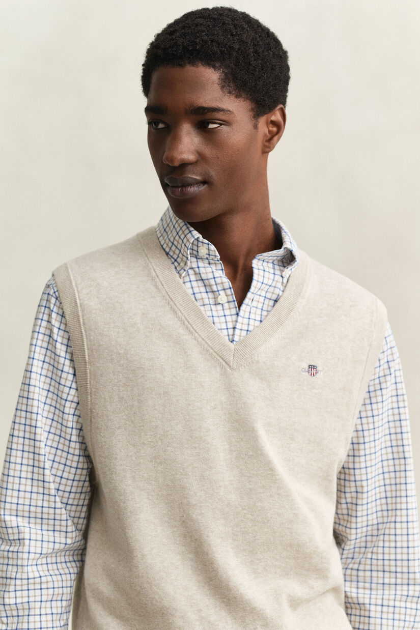 Pull sans manches en coton classique