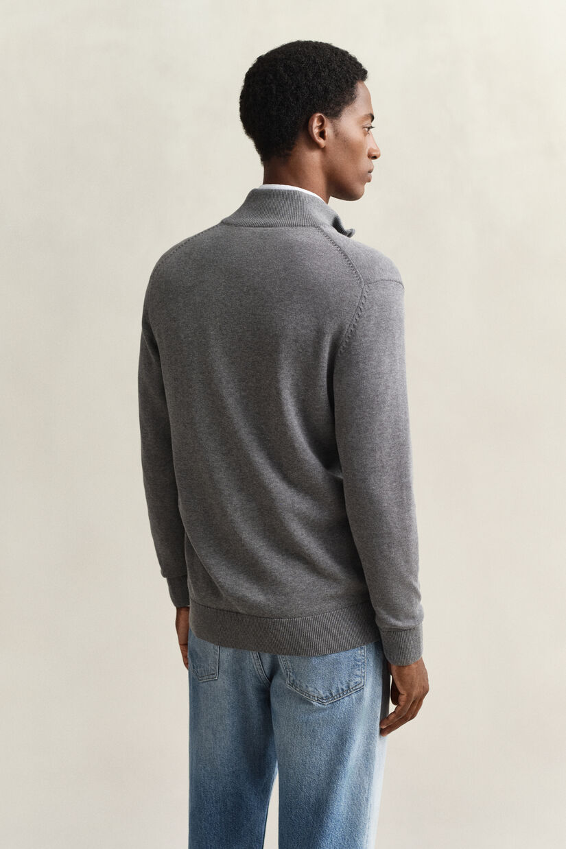 Cardigan zipp&eacute; en coton d&eacute;contract&eacute;