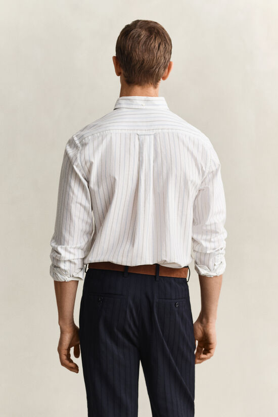 Chemise en coton Oxford classique &agrave; rayures