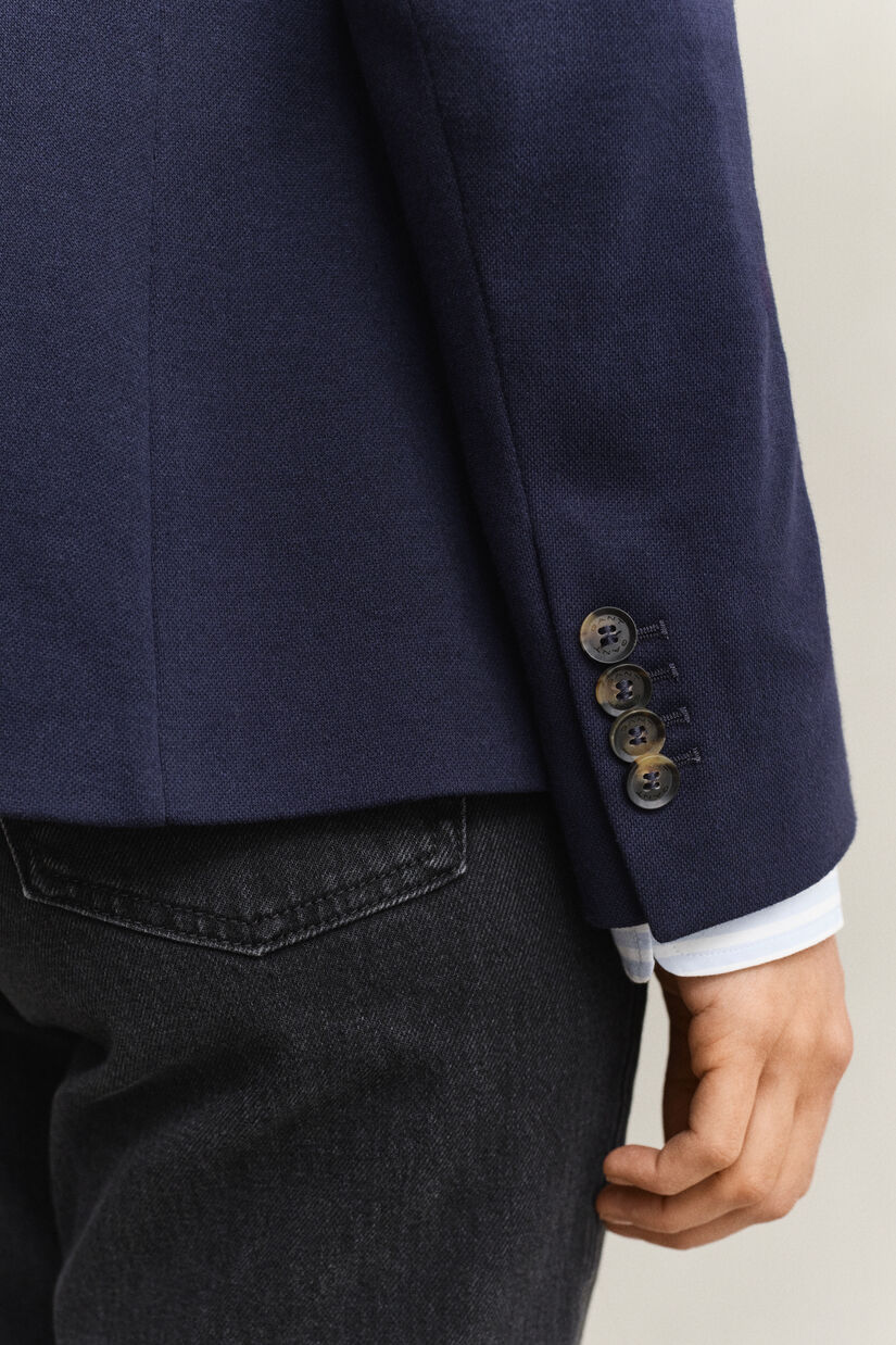 Veste blazer en piqu&eacute;