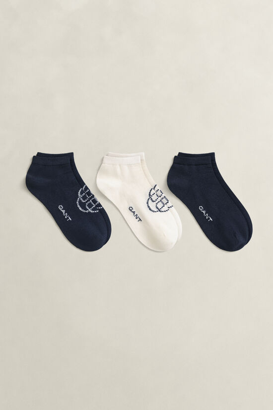Lot de 3&nbsp;paires de socquettes unies et &agrave; imprim&eacute; monogramme