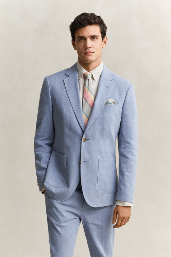 Veste de costume en lin m&eacute;lang&eacute;
