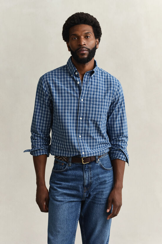 Chemise &agrave; carreaux indigo