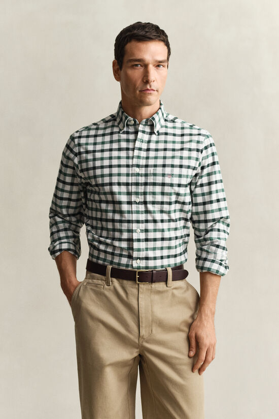 Chemise coupe regular en coton Oxford &agrave; carreaux