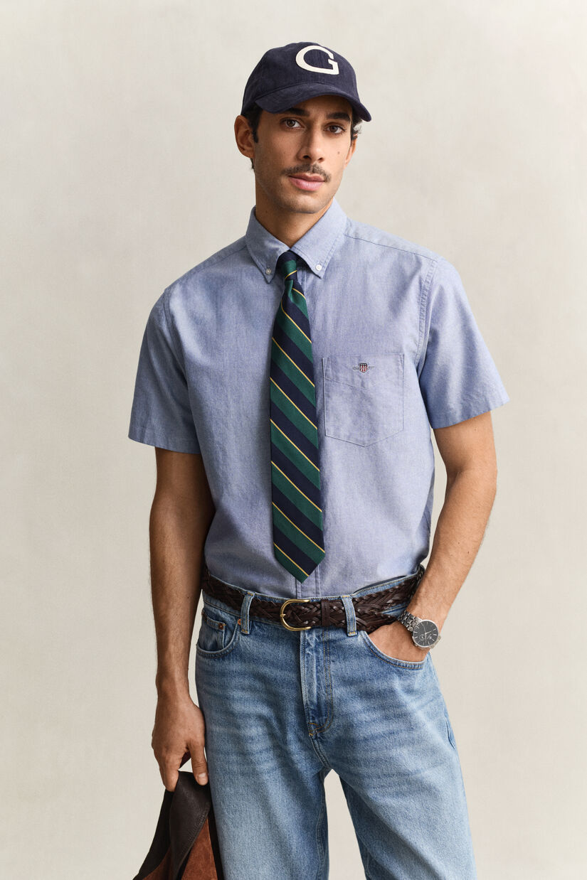 Chemise &agrave; manches courtes en coton Oxford classique