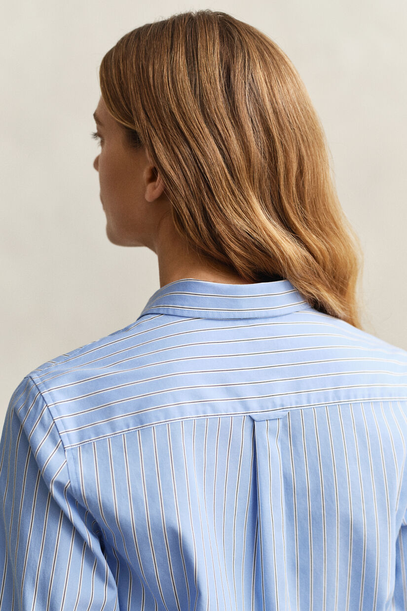 Chemise coupe regular en popeline &agrave; rayures classique