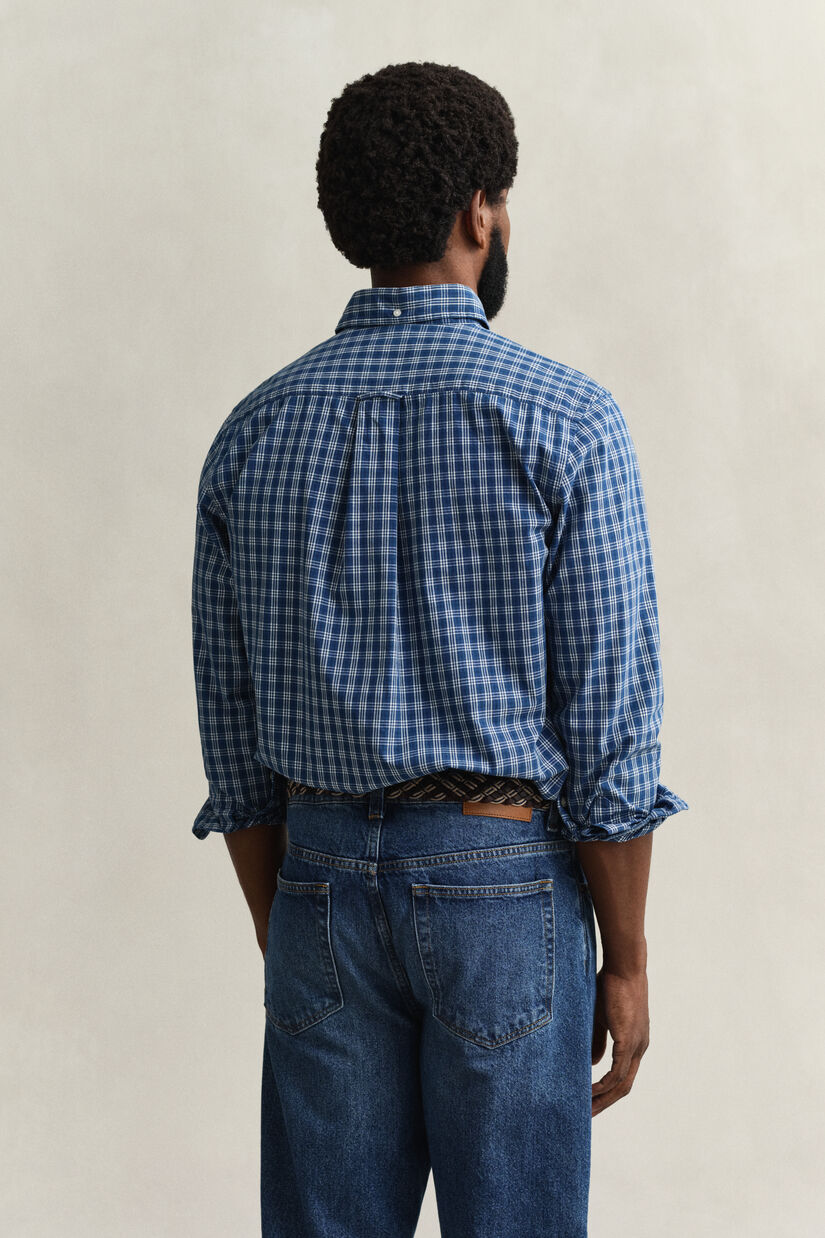 Chemise &agrave; carreaux indigo