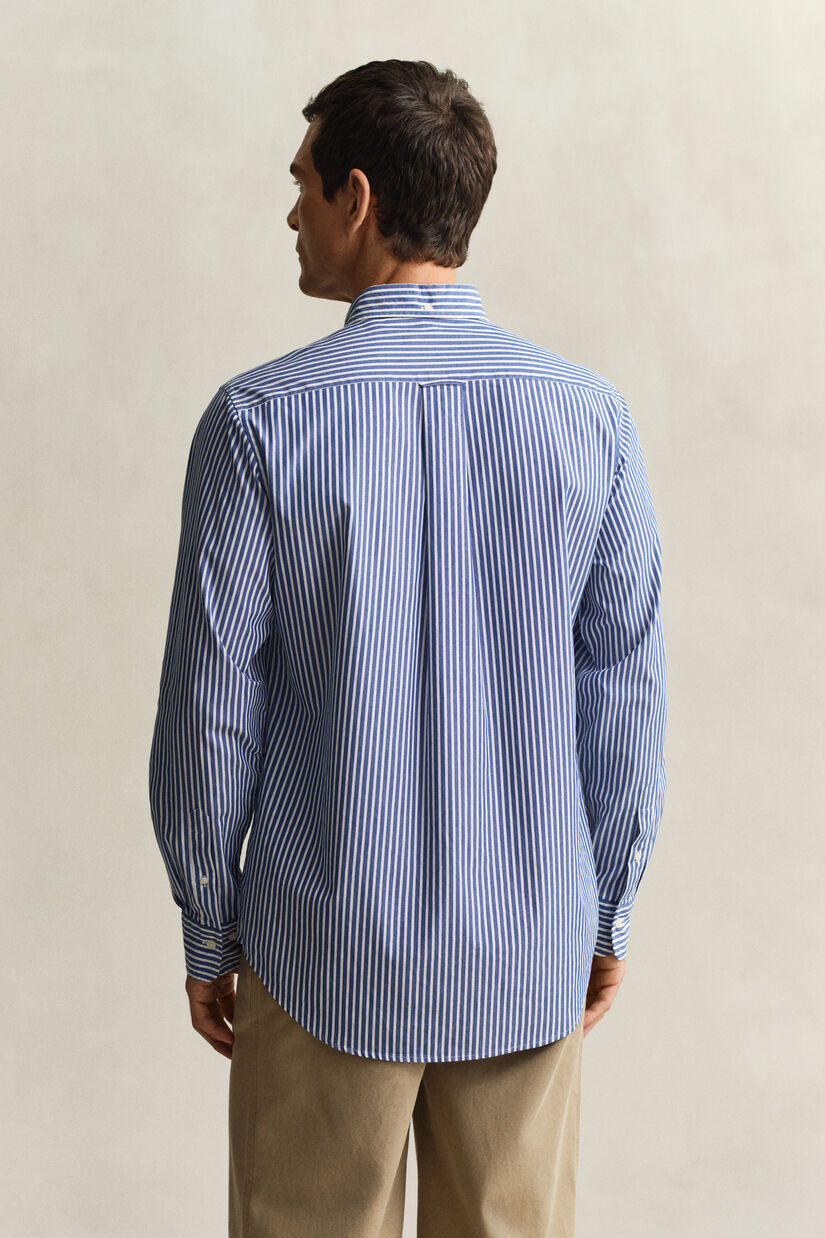 Chemise en popeline &agrave; rayures classique