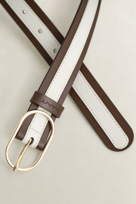 Ceinture en cuir &agrave; rayures
