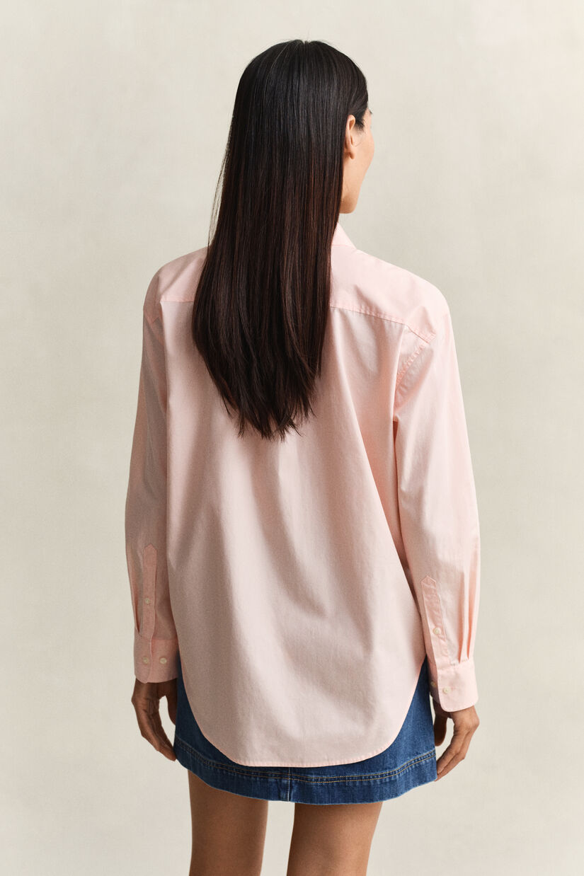Chemise coupe d&eacute;contract&eacute;e en popeline classique