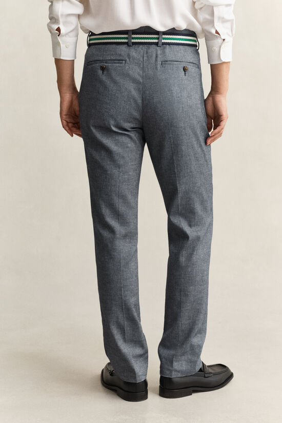 Pantalon de costume indigo &agrave; chevrons