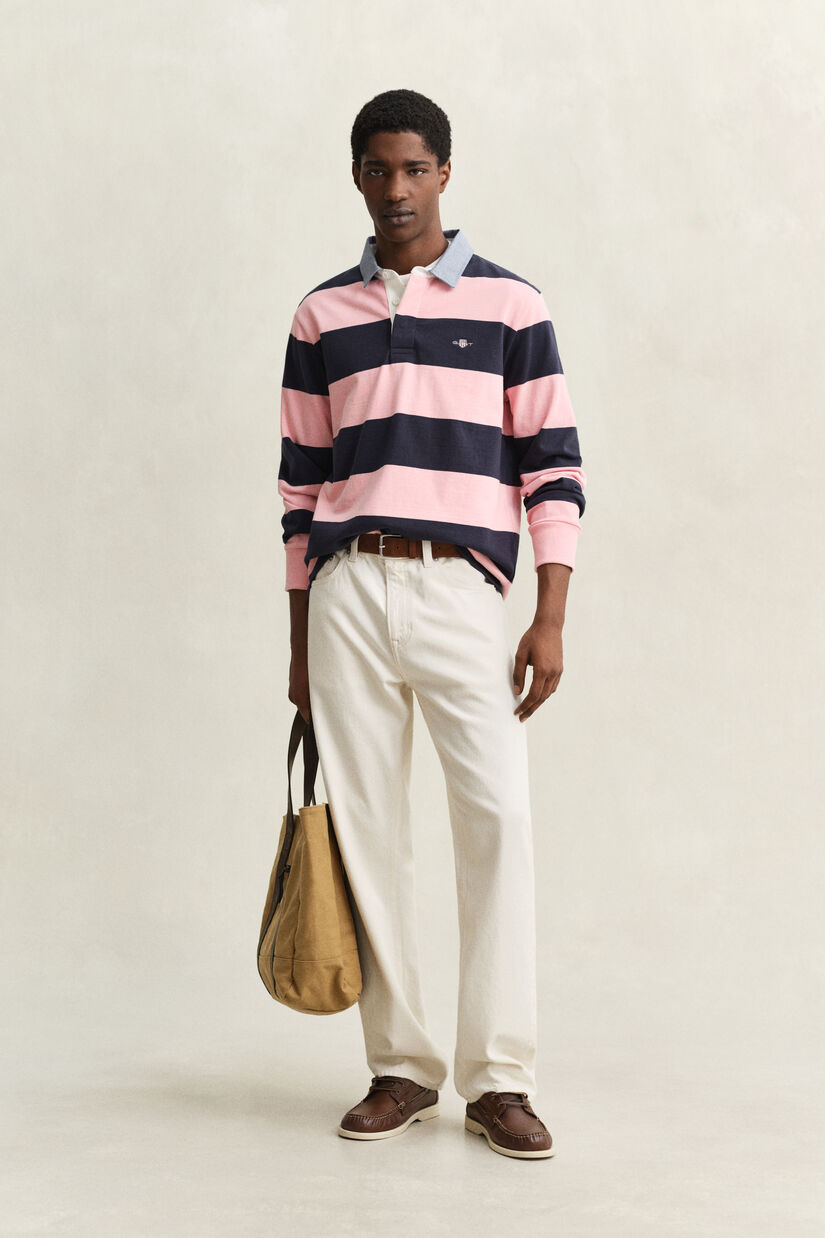 Heavy Rugger &agrave; rayures avec col en chambray