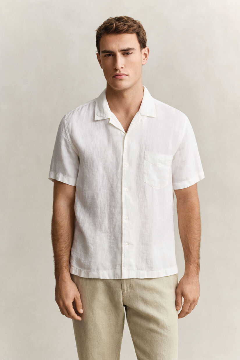 Chemise &agrave; manches courtes en lin