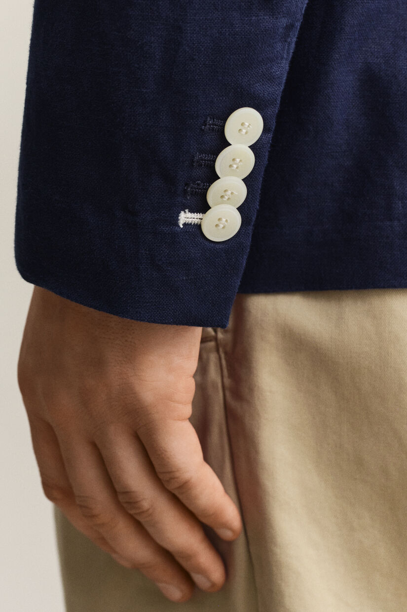 Veste de costume en coton m&eacute;lang&eacute; textur&eacute;