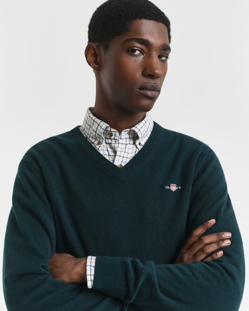 Pull col V en laine d'agneau ultrafine