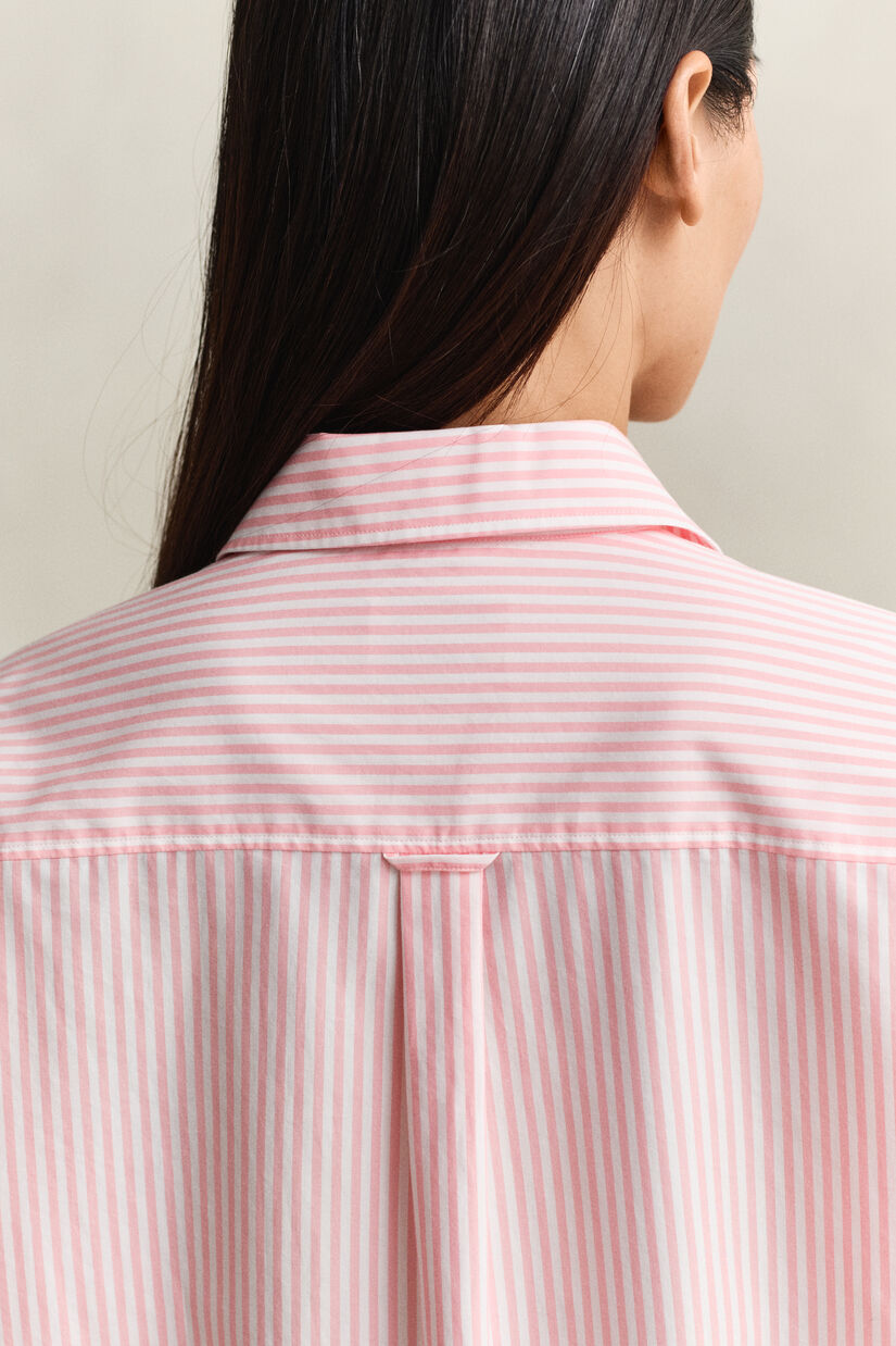 Chemise ultra-ample en popeline &agrave; rayures classique