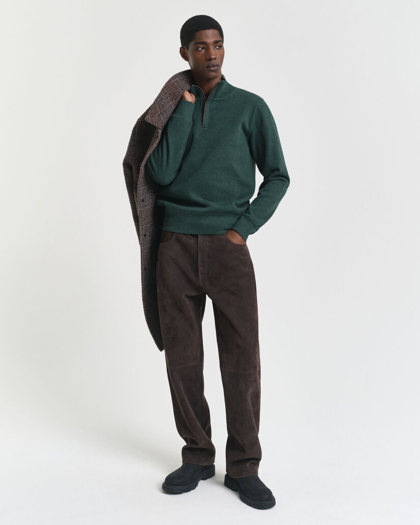 Sweat-shirt &agrave; demi-zip Sacker Rib