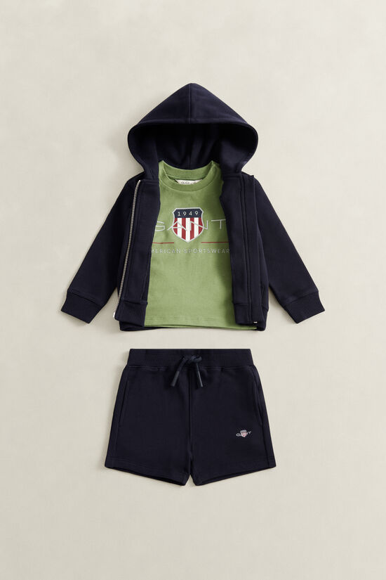 Ensemble sweat &agrave; capuche zipp&eacute;, t-shirt et pantalon de jogging Shield Gar&ccedil;on