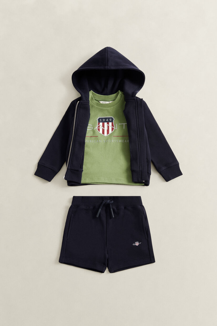 Ensemble sweat &agrave; capuche zipp&eacute;, t-shirt et pantalon de jogging Shield Gar&ccedil;on