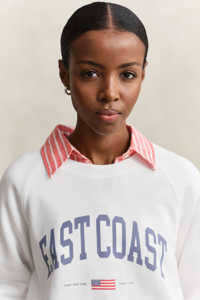 Sweat-shirt col rond &agrave; imprim&eacute; graphique