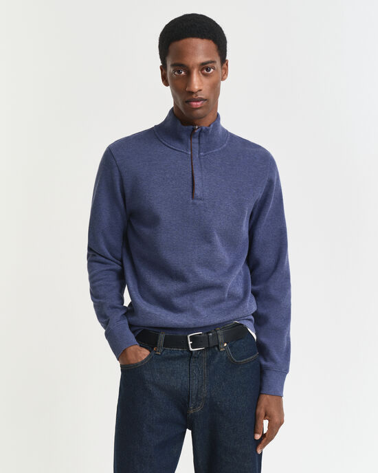 Sweat-shirt &agrave; demi-zip Sacker Rib