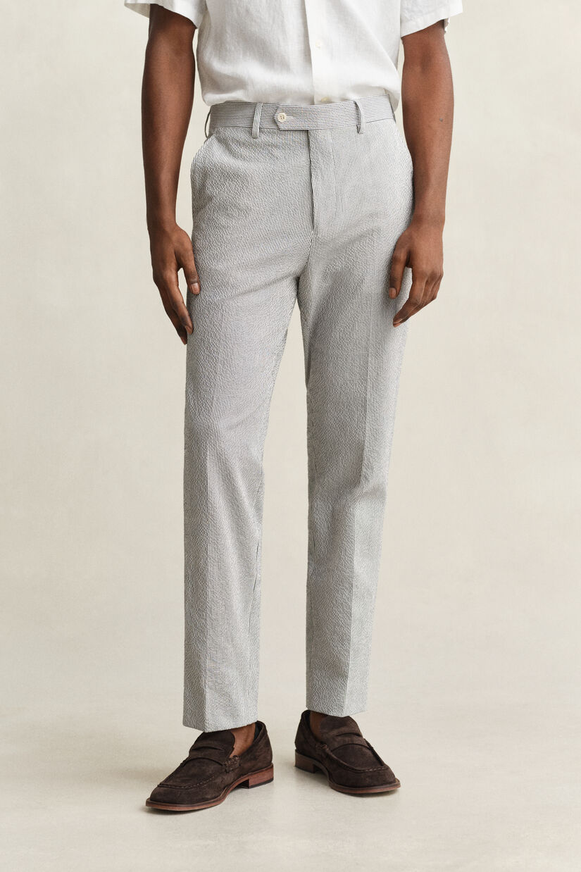 Pantalon de costume en seersucker