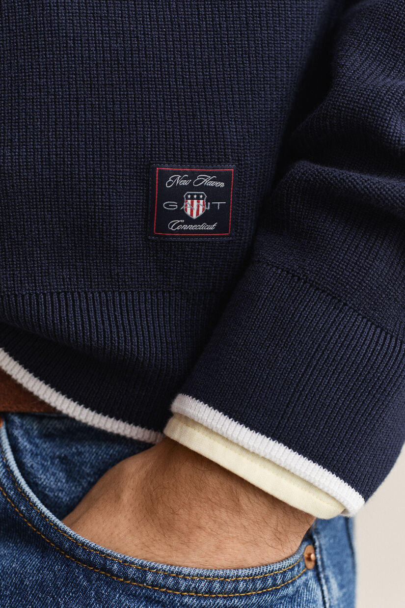 Pull &agrave; demi-zip en coton c&ocirc;tel&eacute;