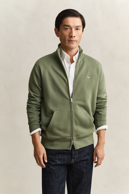 Sweat-shirt zipp&eacute; avec &eacute;cusson