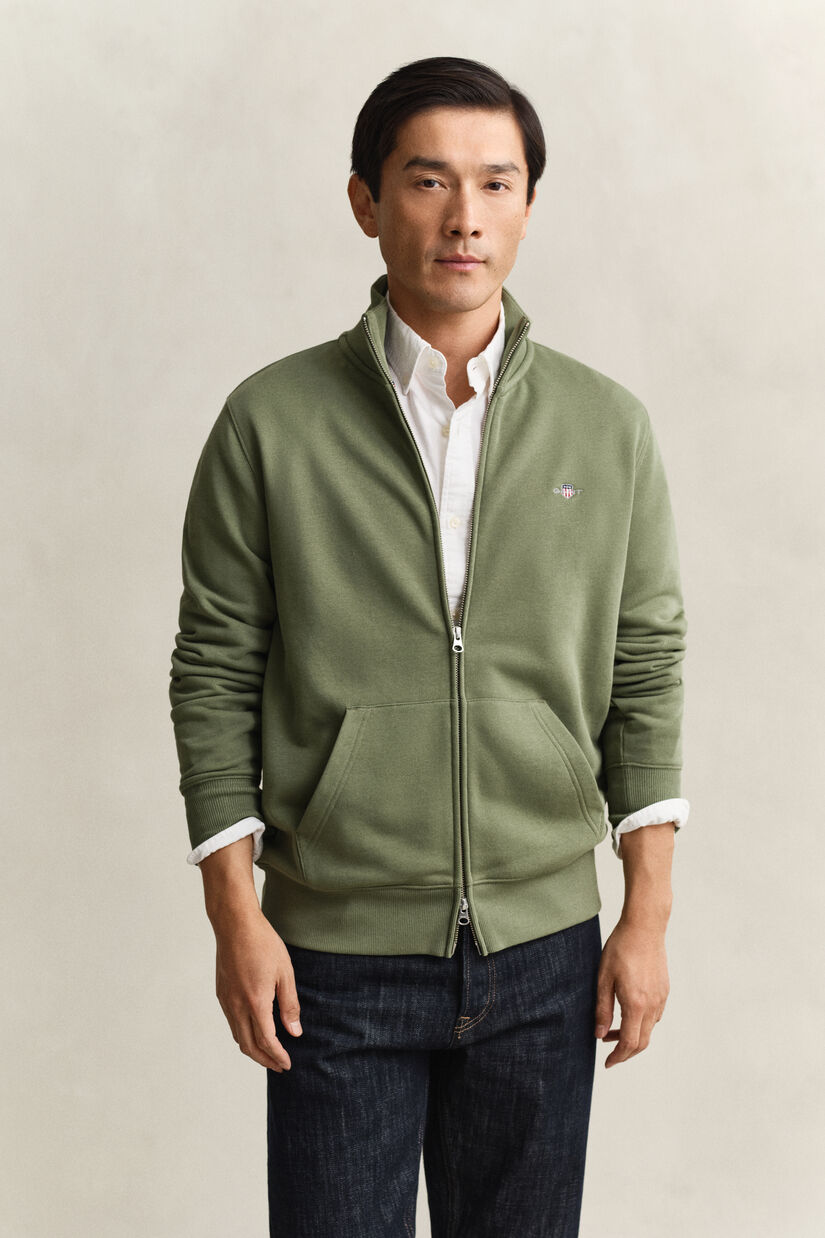 Sweat-shirt zipp&eacute; avec &eacute;cusson