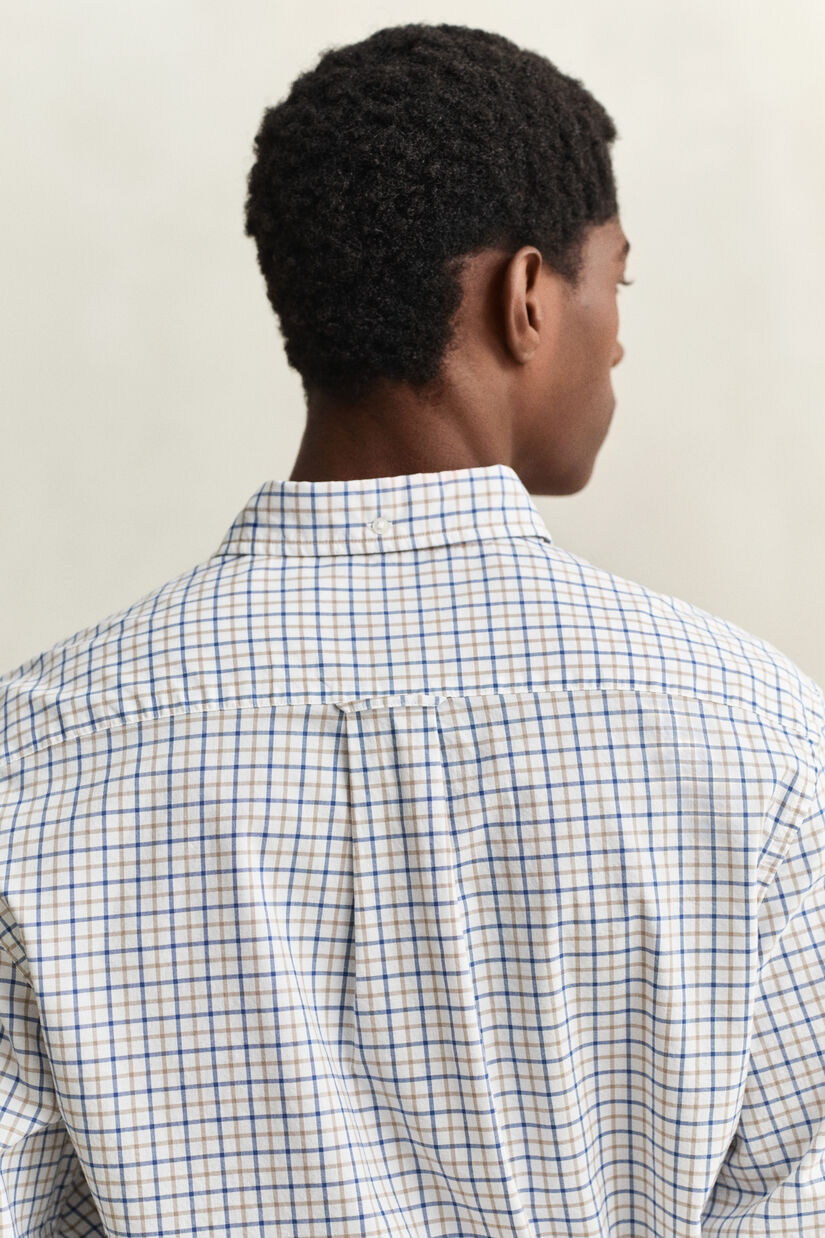 Chemise en popeline &agrave; carreaux classique