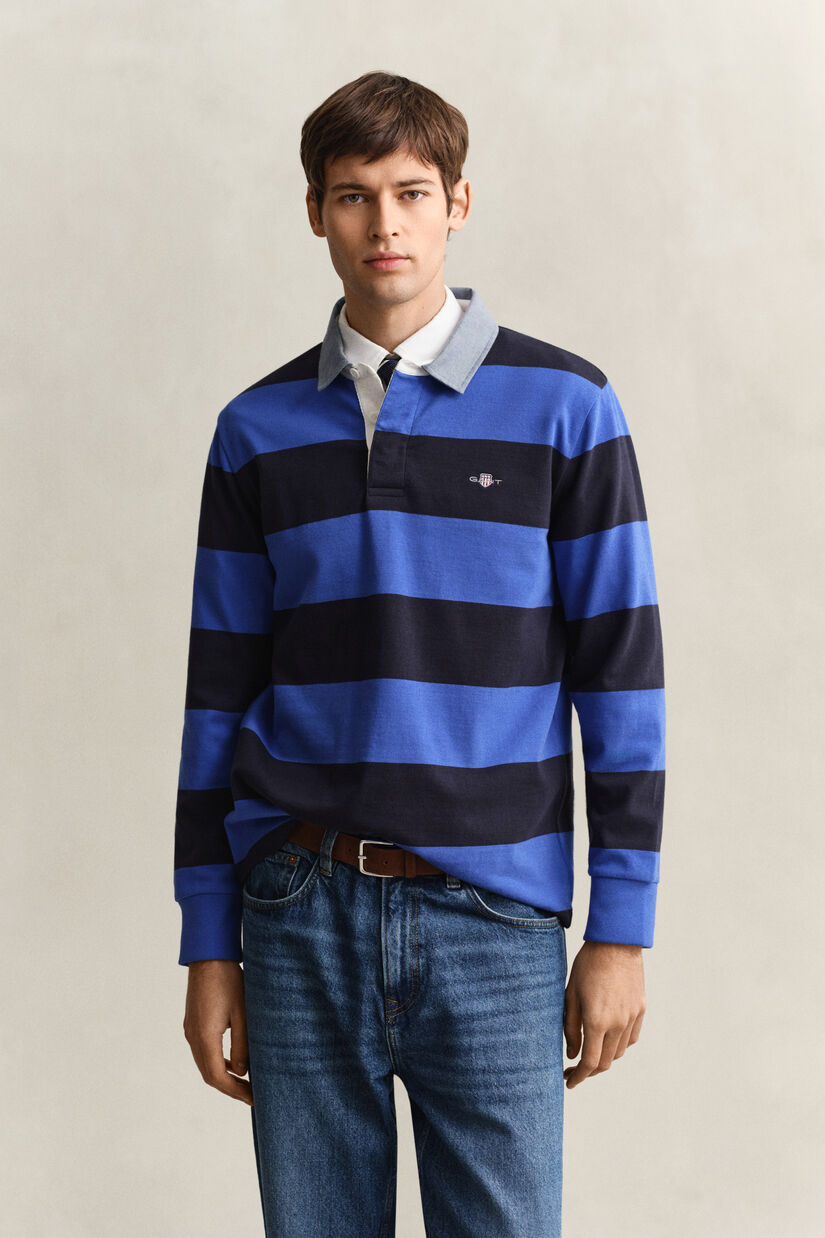 Heavy Rugger &agrave; rayures avec col en chambray
